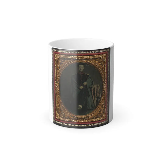 Private William P. Haberlin of Battery B, Pennsylvania Light Artillery in Uniform With Shoulder Scales and Great Coat (U.S. Civil War) Color Changing Coffee Mug 11oz-11oz-Go Mug Yourself