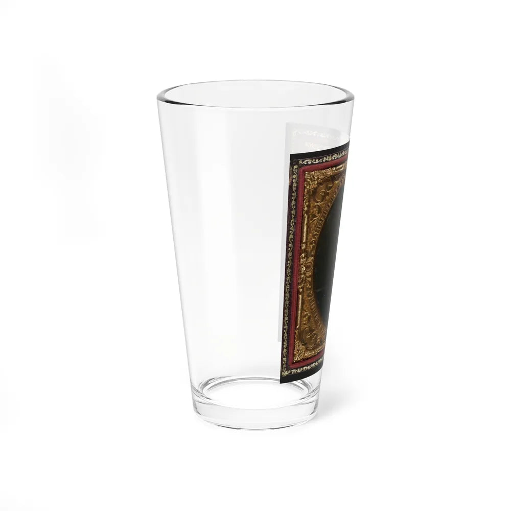 Private William P. Haberlin Of Battery B, Pennsylvania Light Artillery In Uniform With Shoulder Scales And Great Coat (U.S. Civil War) Pint Glass 16oz-Go Mug Yourself