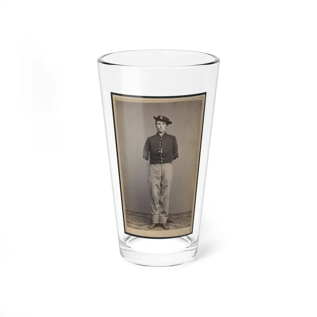Private William Sargent Of Co. E, 53rd Pennsylvania Infantry Regiment, In Uniform, After The Amputation Of Both Arms (U.S. Civil War) Pint Glass 16oz 16oz - Go Mug Yourself