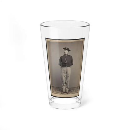 Private William Sargent Of Co. E, 53rd Pennsylvania Infantry Regiment, In Uniform, After The Amputation Of Both Arms (U.S. Civil War) Pint Glass 16oz 16oz - Go Mug Yourself