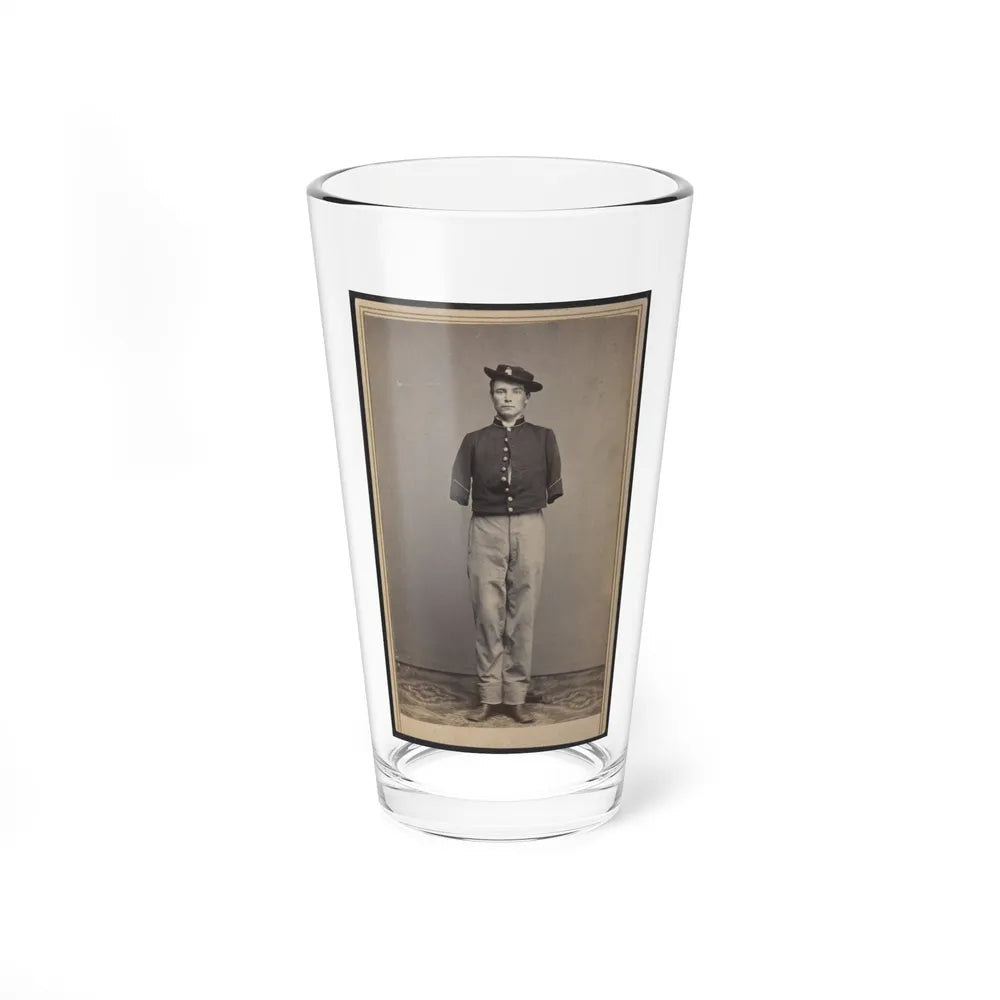 Private William Sargent Of Co. E, 53rd Pennsylvania Infantry Regiment, In Uniform, After The Amputation Of Both Arms (U.S. Civil War) Pint Glass 16oz-16oz-Go Mug Yourself