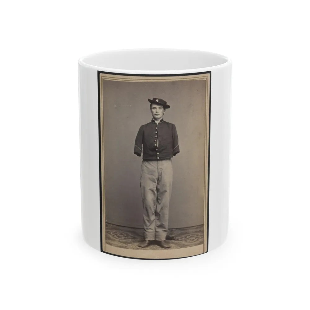 Private William Sargent Of Co. E, 53rd Pennsylvania Infantry Regiment, In Uniform, After The Amputation Of Both Arms (U.S. Civil War) White Coffee Mug-11oz-Go Mug Yourself