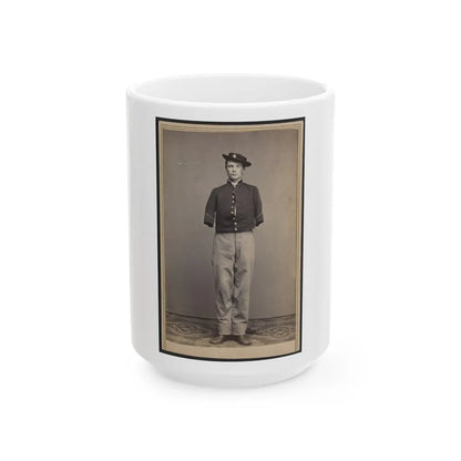 Private William Sargent Of Co. E, 53rd Pennsylvania Infantry Regiment, In Uniform, After The Amputation Of Both Arms (U.S. Civil War) White Coffee Mug-15oz-Go Mug Yourself