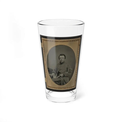 Private W.R. Clack Of Co. B, 43rd Tennessee Infantry Regiment, With Saber, Pistol, And Small Book (U.S. Civil War) Pint Glass 16oz 16oz - Go Mug Yourself