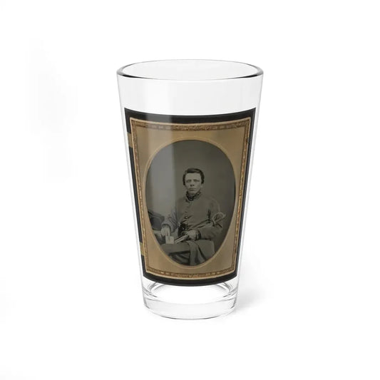 Private W.R. Clack Of Co. B, 43rd Tennessee Infantry Regiment, With Saber, Pistol, And Small Book (U.S. Civil War) Pint Glass 16oz 16oz - Go Mug Yourself