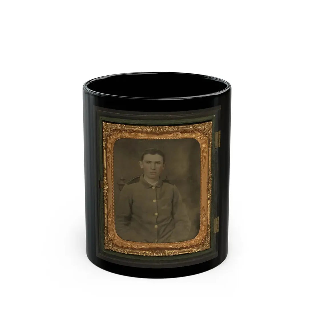 Private W.T. Harbison Of Company B, 11th North Carolina Infantry Regiment (U.S. Civil War) Black Coffee Mug 11oz - Go Mug Yourself