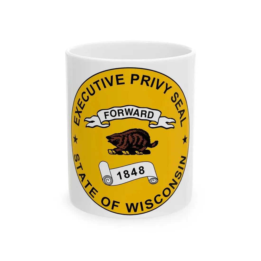 Privy Seal of Wisconsin - White Coffee Mug 11oz - Go Mug Yourself