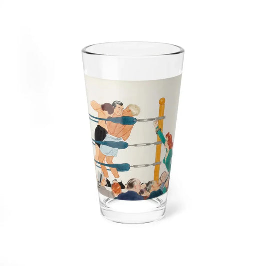 Prize Fighter in the Ring, Collier's magazine story illustration, circa 1950 (Magazine Illustration) Pint Glass 16oz 16oz - Go Mug Yourself