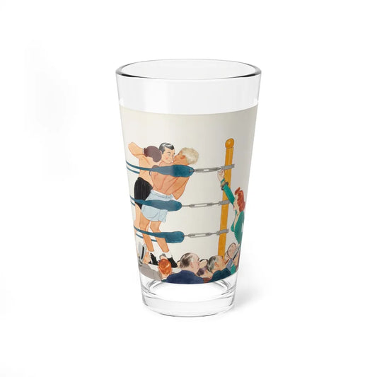 Prize Fighter in the Ring, Collier's magazine story illustration, circa 1950 (Magazine Illustration) Pint Glass 16oz-16oz-Go Mug Yourself