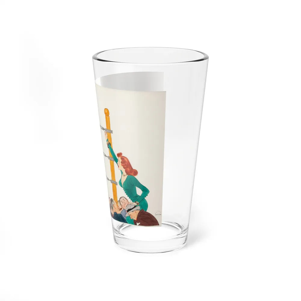 Prize Fighter in the Ring, Collier's magazine story illustration, circa 1950 (Magazine Illustration) Pint Glass 16oz-Go Mug Yourself