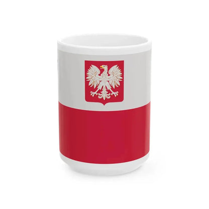 PRL PZZ ensign (Poland) White Coffee Mug 15oz - Go Mug Yourself