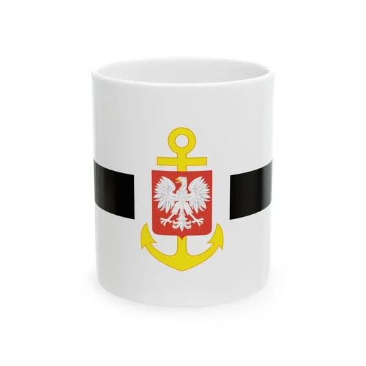 PRL service flag black (Poland) White Coffee Mug 11oz - Go Mug Yourself