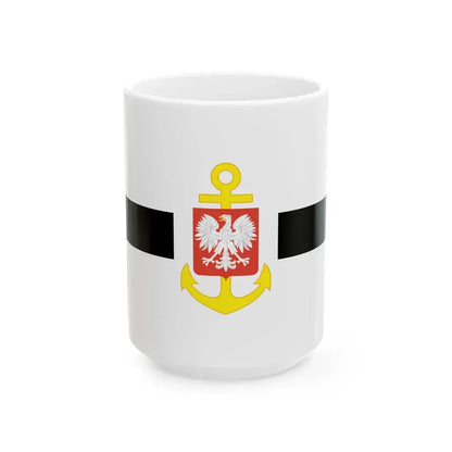 PRL service flag black (Poland) White Coffee Mug 15oz - Go Mug Yourself