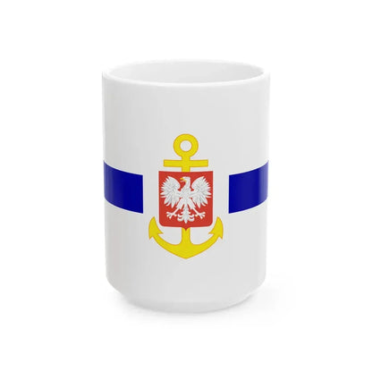 PRL service flag blue (Poland) White Coffee Mug 15oz - Go Mug Yourself