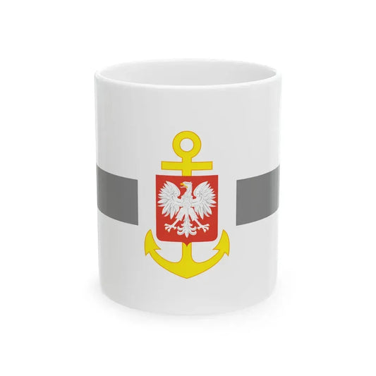 PRL service flag grey (Poland) White Coffee Mug 11oz - Go Mug Yourself