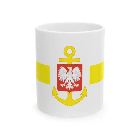 PRL service flag yellow (Poland) White Coffee Mug 11oz - Go Mug Yourself