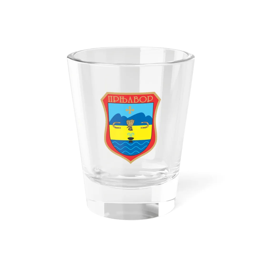 Prnjavor-grb (Bosnia and Herzegovina) (Coat of Arms) Shot Glass 1.5oz 1.5oz - Go Mug Yourself