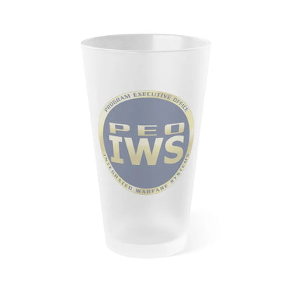 Program Executive Office IWS (U.S. Navy) Frosted Pint Glass 16oz-Go Mug Yourself