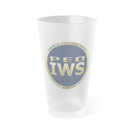 Program Executive Office IWS (U.S. Navy) Frosted Pint Glass 16oz-Go Mug Yourself