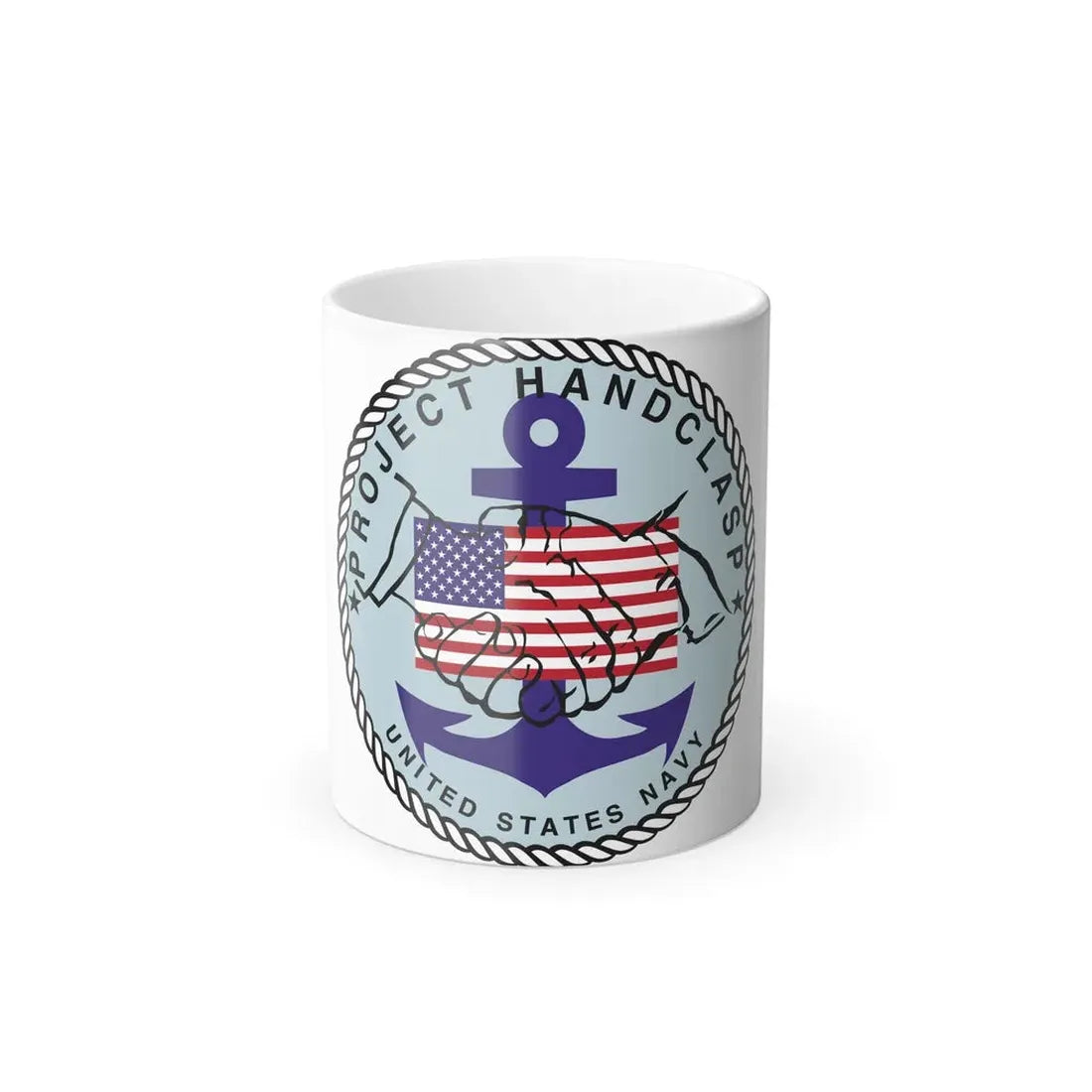 Project Handclasp Navy - Color Changing Coffee Mug 11oz - Go Mug Yourself