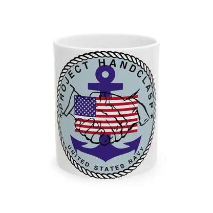 Project Handclasp Navy - White Coffee Mug-11oz-Go Mug Yourself