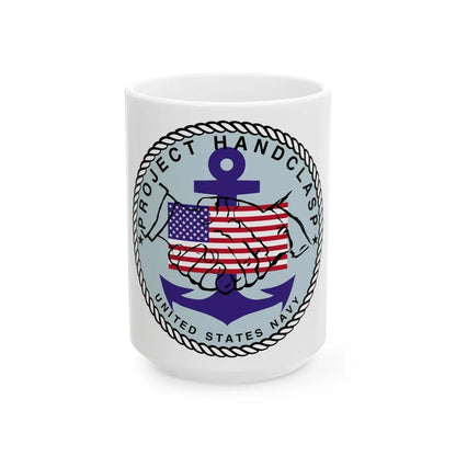 Project Handclasp Navy - White Coffee Mug-15oz-Go Mug Yourself