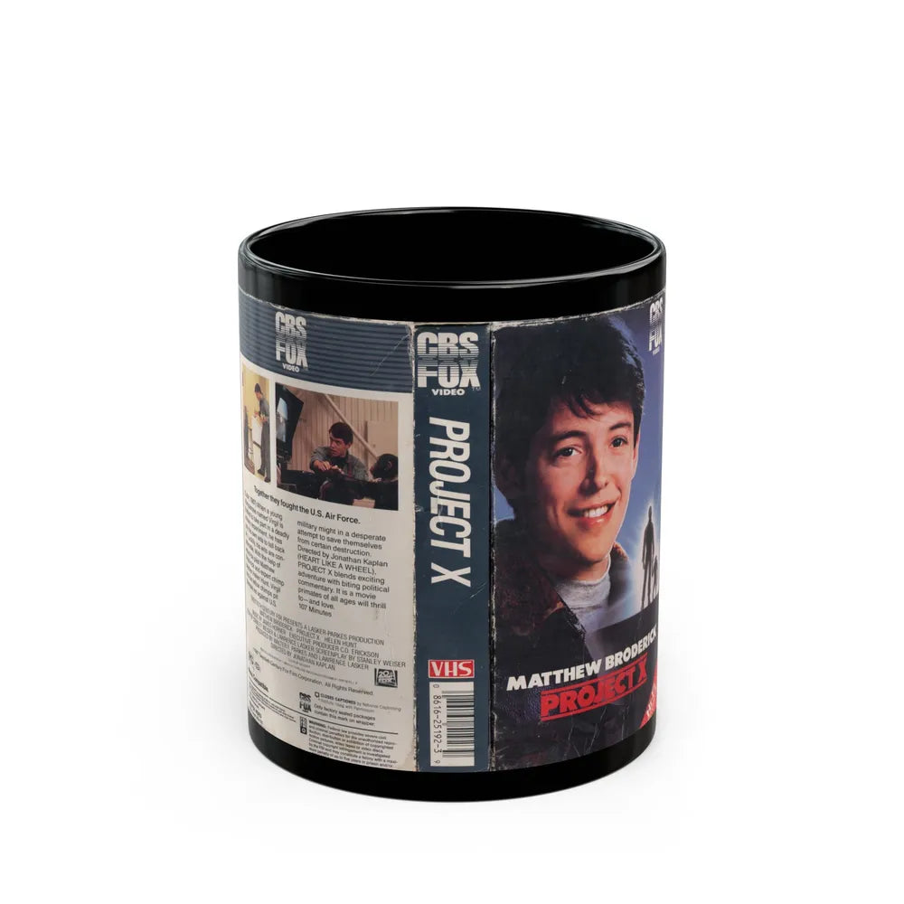 PROJECT X MATTHEW BRODERICK (VHS COVER) - Black Coffee Mug-11oz-Go Mug Yourself