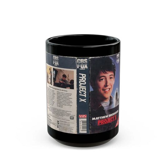 PROJECT X MATTHEW BRODERICK (VHS COVER) - Black Coffee Mug-15oz-Go Mug Yourself