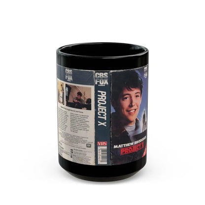 PROJECT X MATTHEW BRODERICK (VHS COVER) - Black Coffee Mug 15oz - Go Mug Yourself