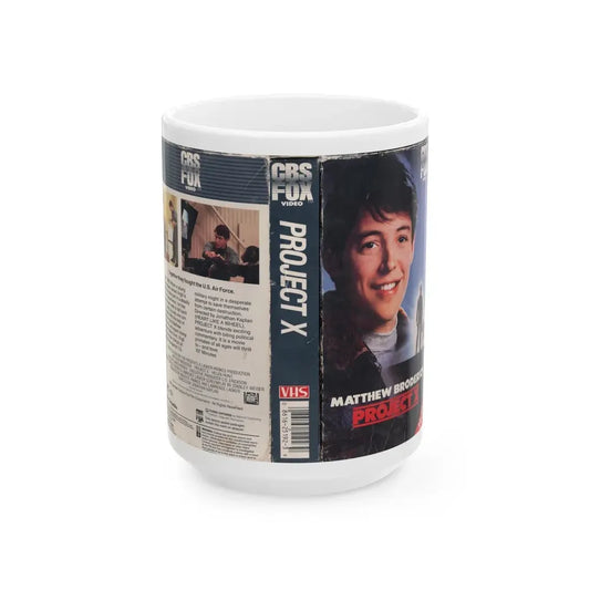PROJECT X MATTHEW BRODERICK (VHS COVER) - White Coffee Mug 15oz - Go Mug Yourself