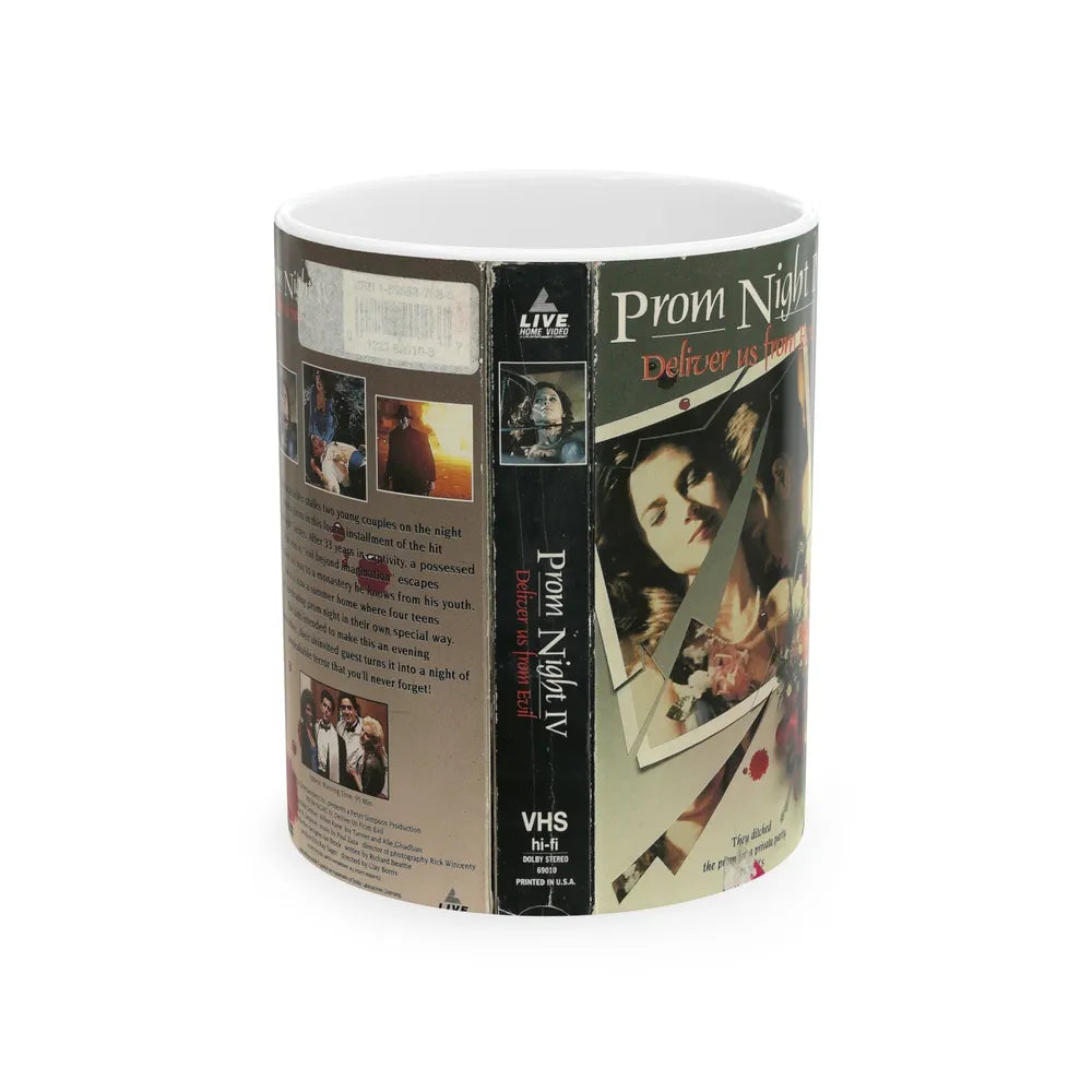 PROM NIGHT IV DELIVER US FROM EVIL (VHS COVER) - White Coffee Mug-11oz-Go Mug Yourself