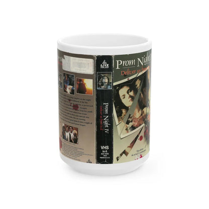 PROM NIGHT IV DELIVER US FROM EVIL (VHS COVER) - White Coffee Mug-15oz-Go Mug Yourself