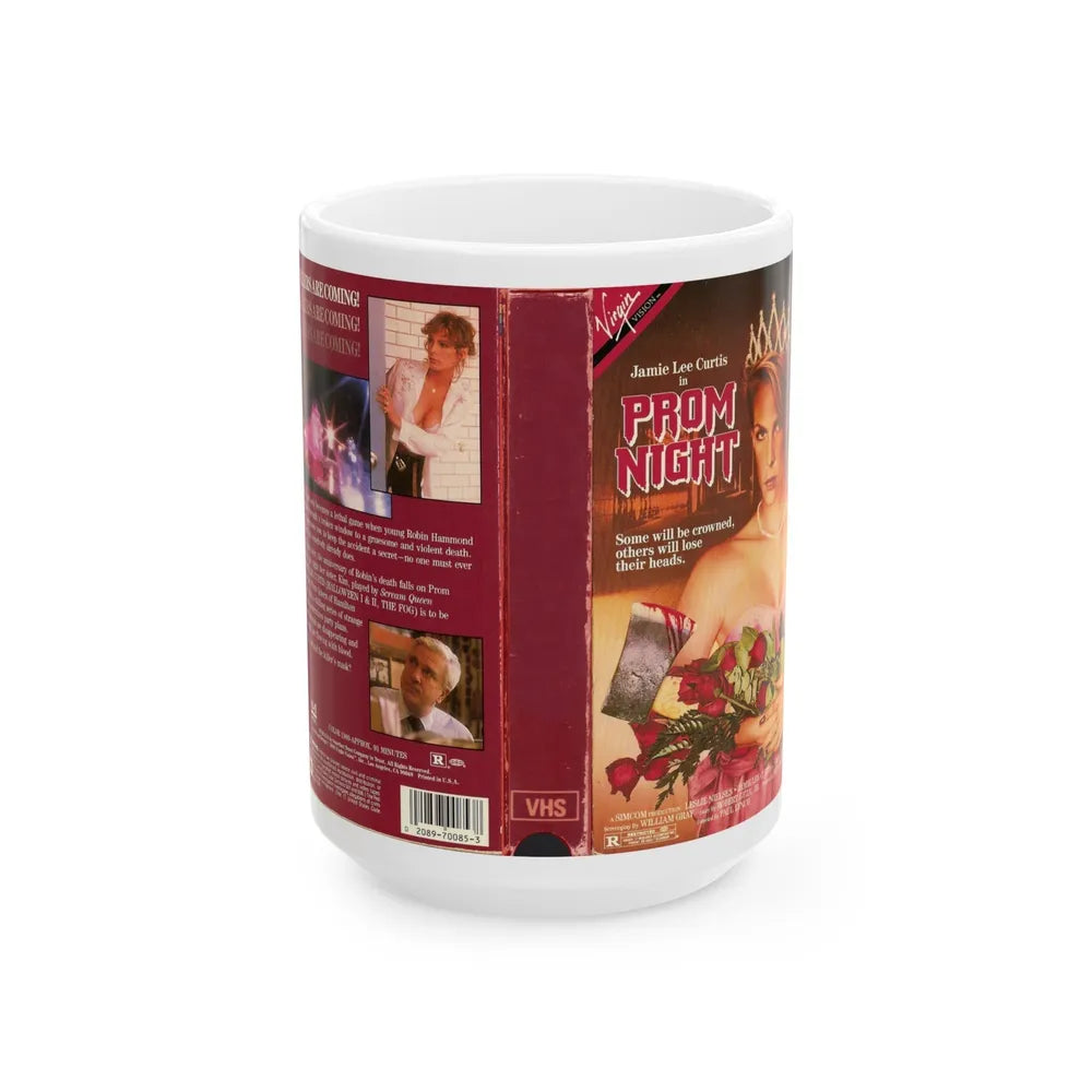 PROM NIGHT JAMIE LEE CURTIS (VHS COVER) - White Coffee Mug-15oz-Go Mug Yourself