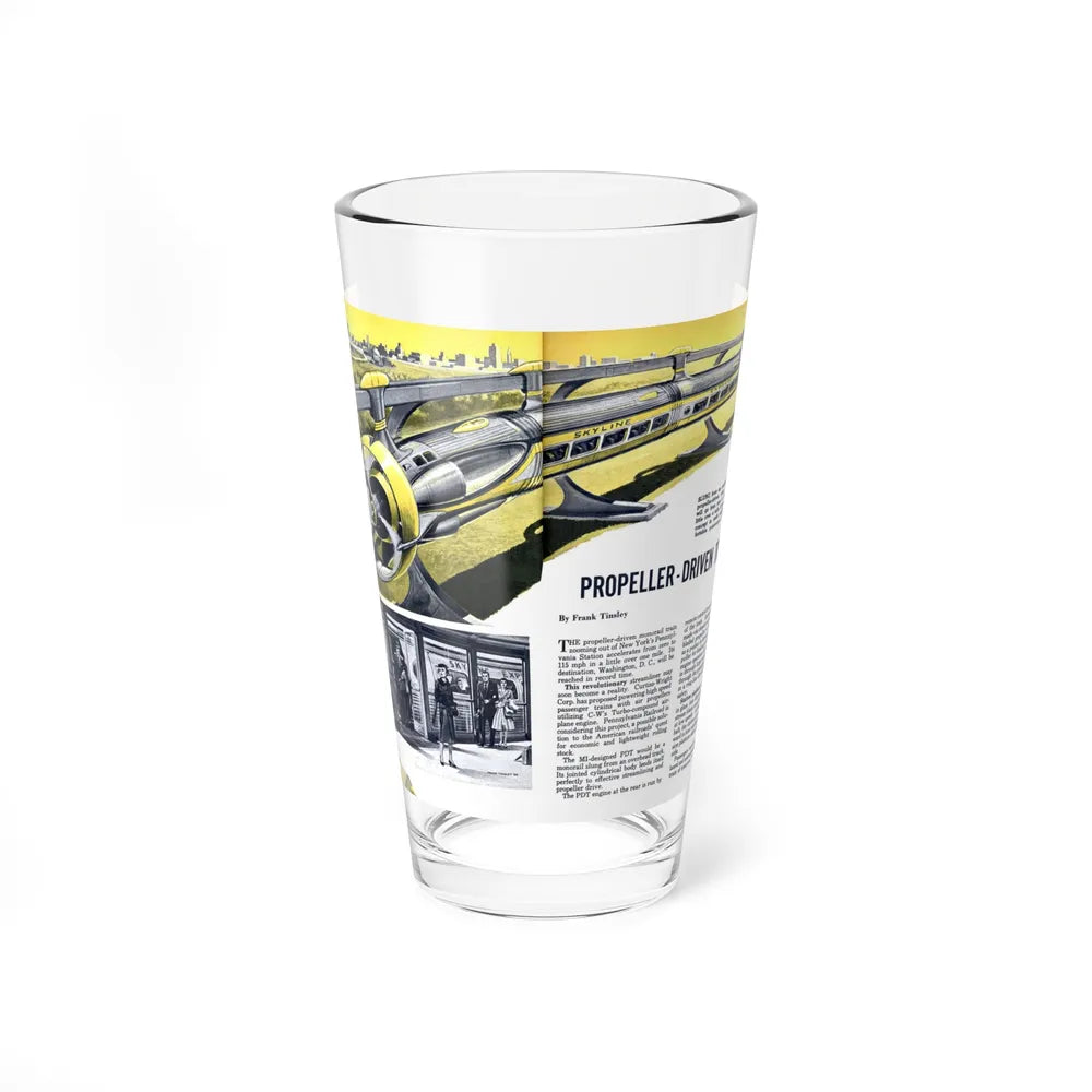 Propeller-Driven Train, 1958 (Magazine Illustration) Pint Glass 16oz-16oz-Go Mug Yourself