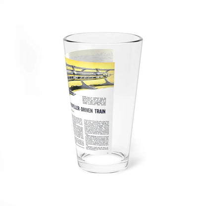 Propeller-Driven Train, 1958 (Magazine Illustration) Pint Glass 16oz-Go Mug Yourself