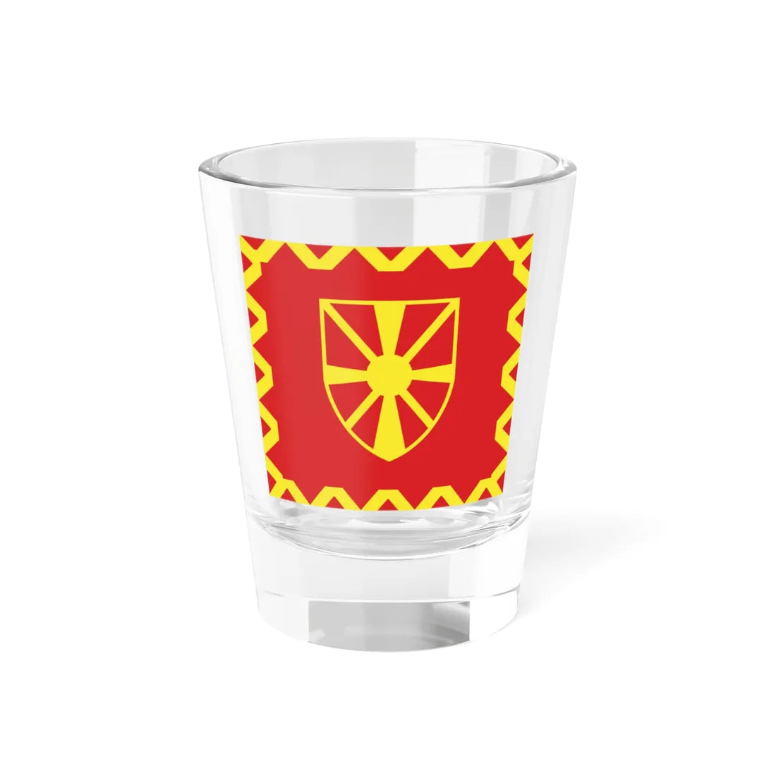Proposal for presidential flag of North Macedonia (North Macedonia) Shot Glass 1.5oz 1.5oz - Go Mug Yourself