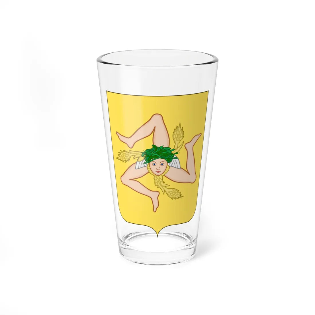 Proposed Arms of Sicily 1910 (Italy) (Coat of Arms) Pint Glass 16oz 16oz - Go Mug Yourself