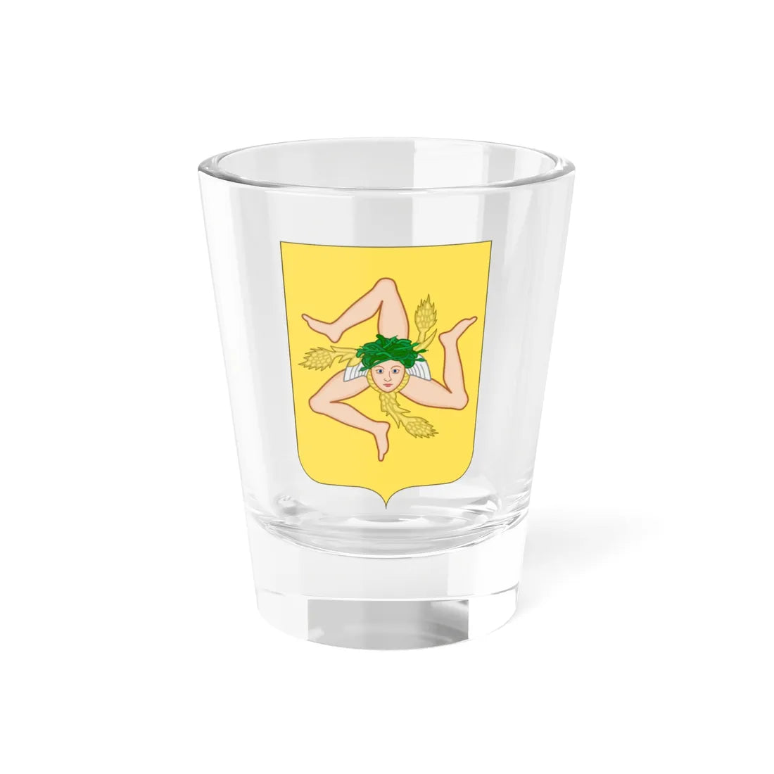 Proposed Arms of Sicily 1910 (Italy) (Coat of Arms) Shot Glass 1.5oz 1.5oz - Go Mug Yourself
