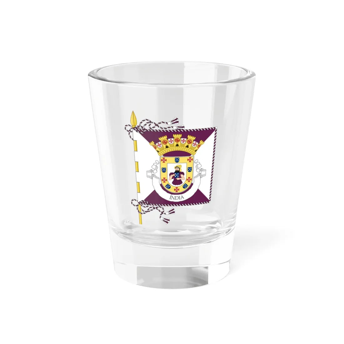 Proposed banner of Portuguese India 1932 (India) Shot Glass 1.5oz - Go Mug Yourself