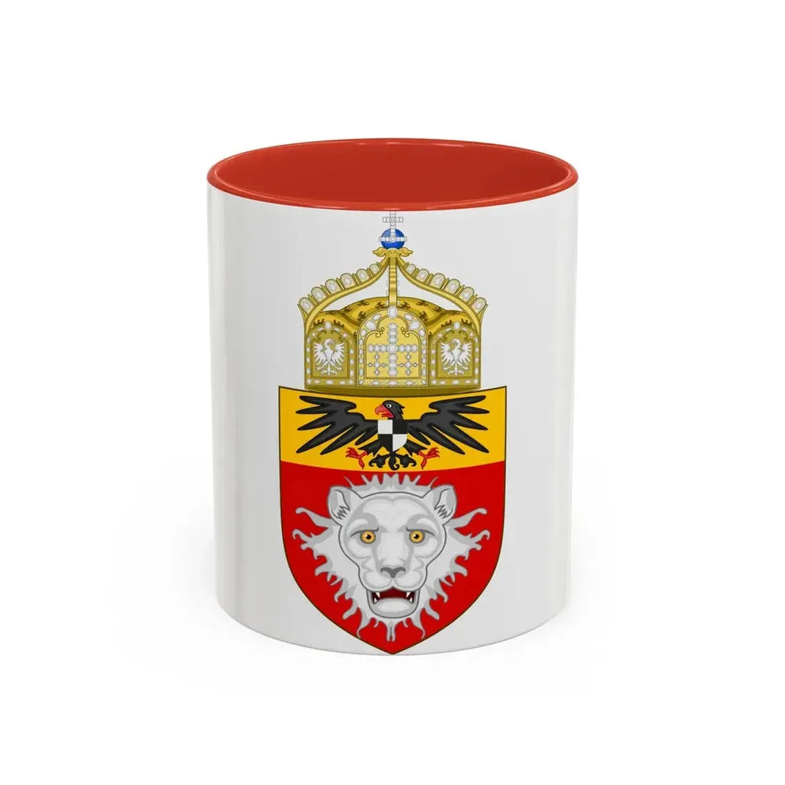 Proposed Coat of Arms East Africa 1914 - Accent Coffee Mug 11oz Red - Go Mug Yourself