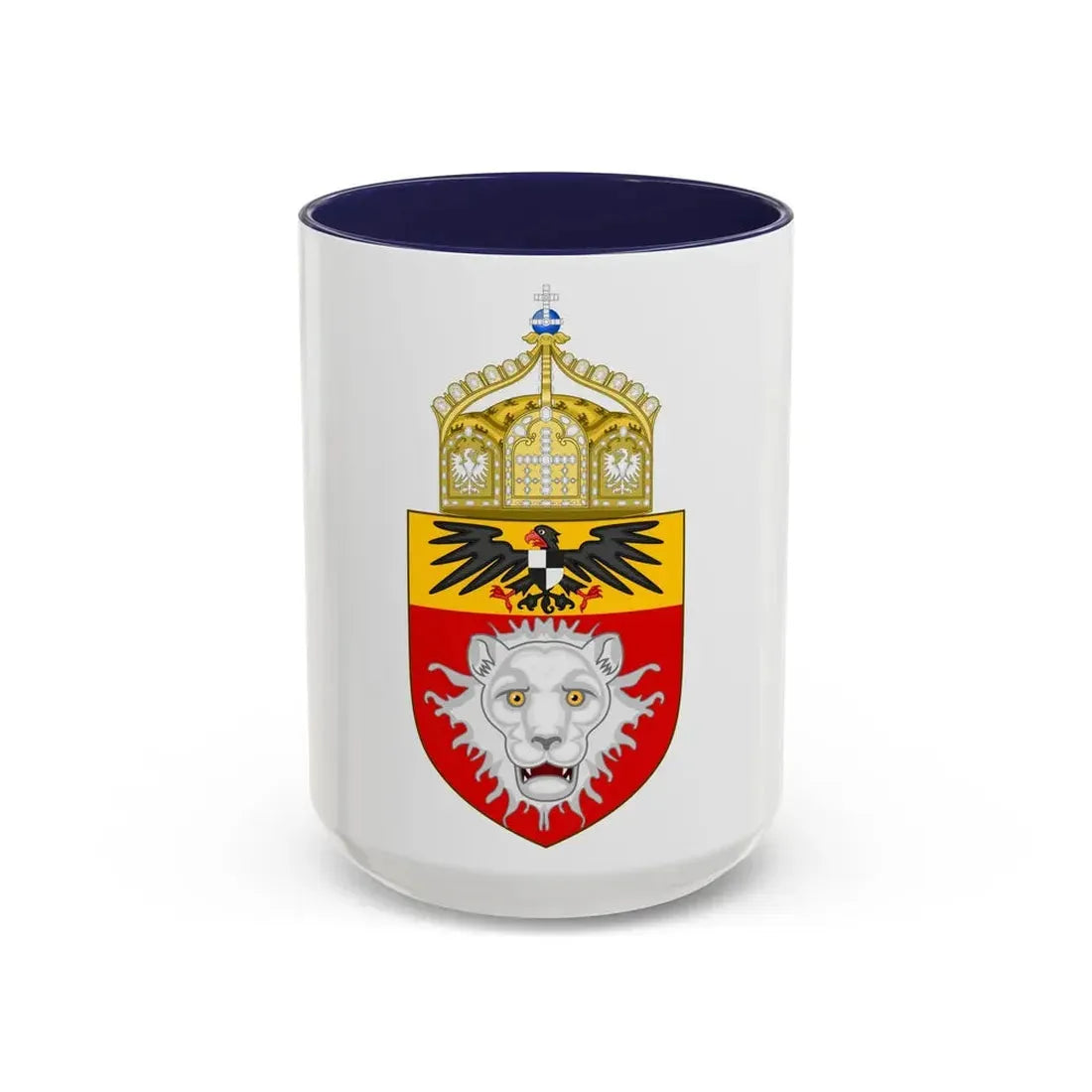 Proposed Coat of Arms East Africa 1914 - Accent Coffee Mug 15oz Navy - Go Mug Yourself