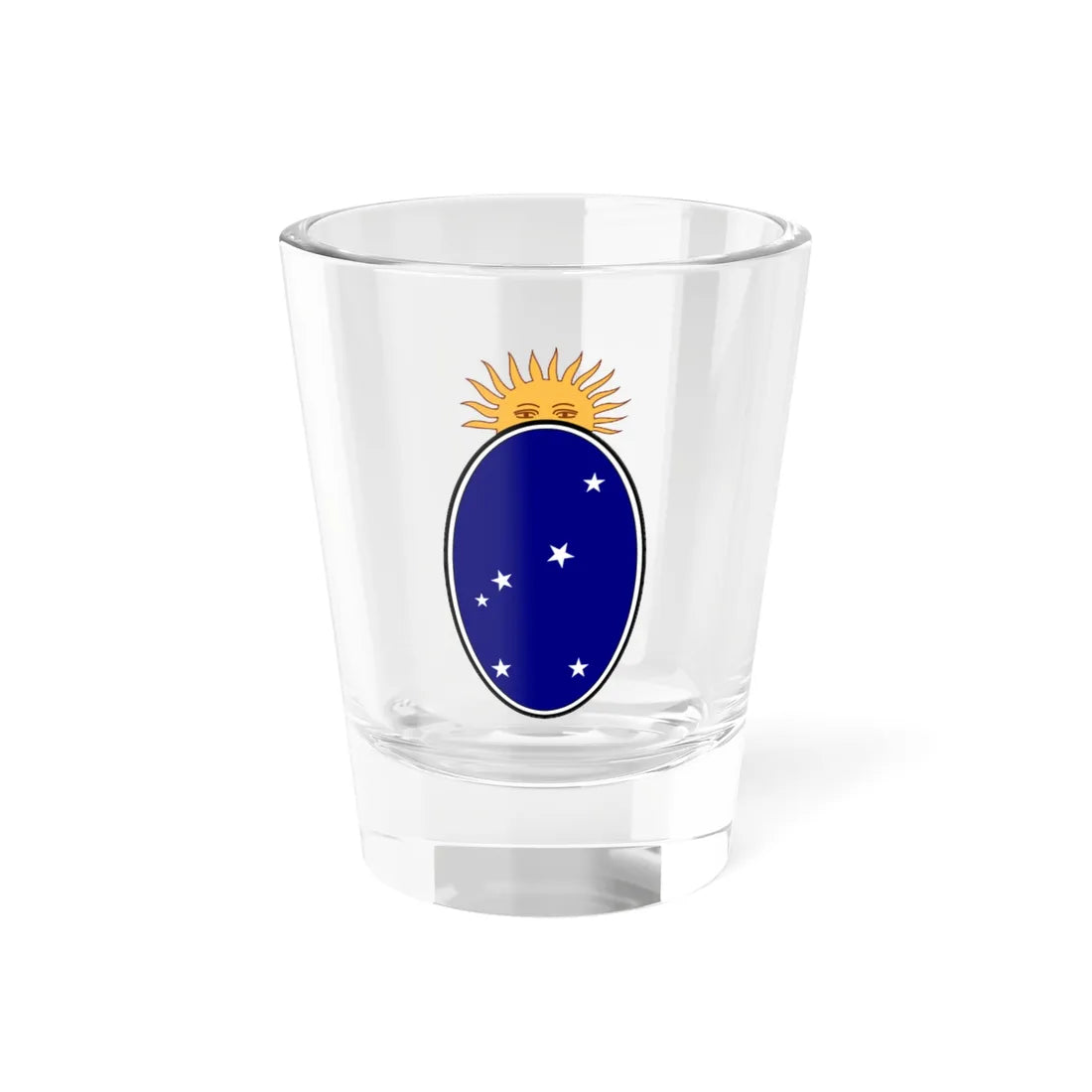 Proposed coat of arms for the National Territory of La Pampa 1919 (Argentina) (Coat of Arms) Shot Glass 1.5oz 1.5oz - Go Mug Yourself