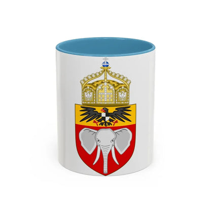 Proposed Coat of Arms Kamerun 1914 - Accent Coffee Mug 11oz Light Blue - Go Mug Yourself