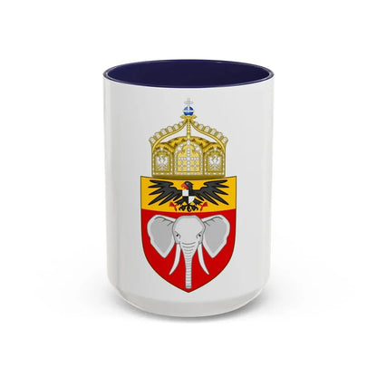 Proposed Coat of Arms Kamerun 1914 - Accent Coffee Mug 15oz Navy - Go Mug Yourself