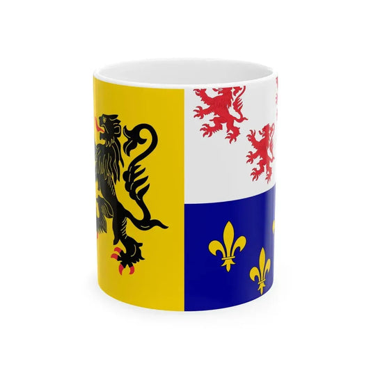 Proposed design for the flag of Hauts-de-France (France) White Coffee Mug 11oz - Go Mug Yourself