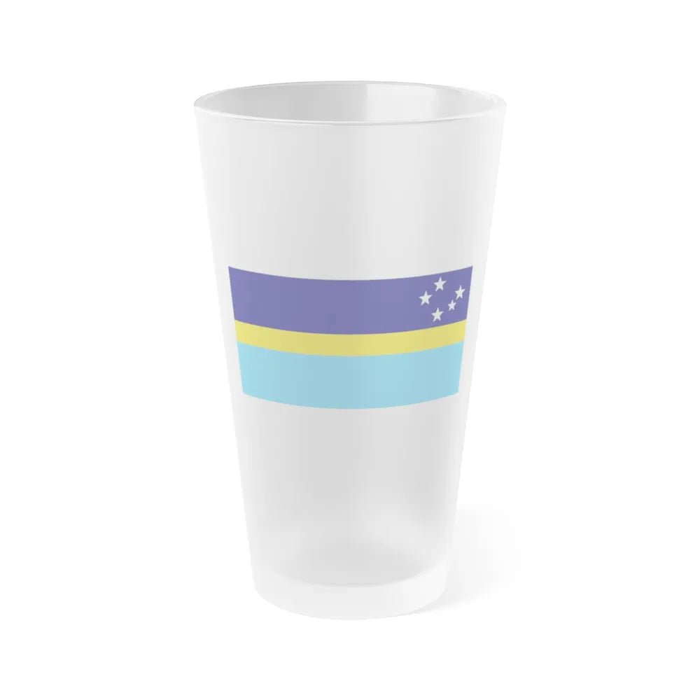 Proposed flag of Antarctica Dave Hamilton - Frosted Pint Glass 16oz-16oz-Frosted-Go Mug Yourself