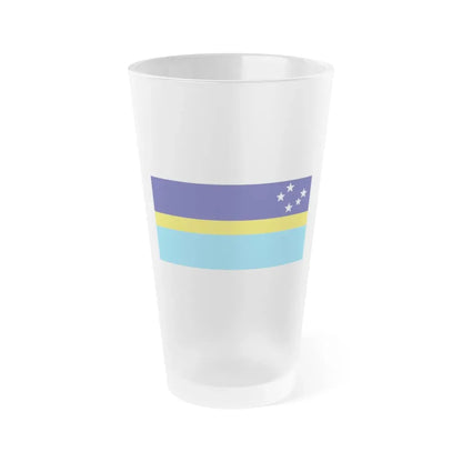 Proposed flag of Antarctica Dave Hamilton - Frosted Pint Glass 16oz 16oz Frosted - Go Mug Yourself