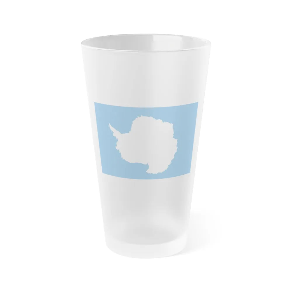 Proposed flag of Antarctica Graham Bartram - Frosted Pint Glass 16oz-16oz-Frosted-Go Mug Yourself