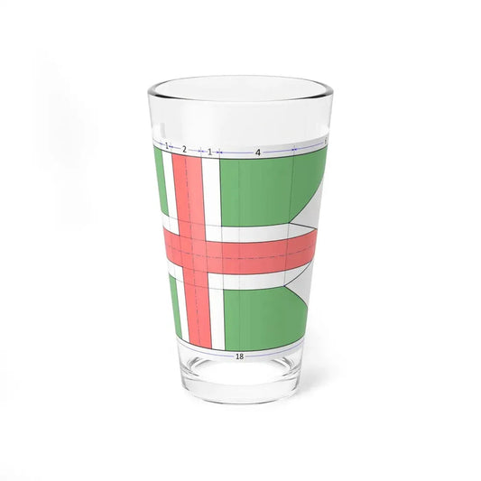 Proposed flag of Italy construction sheet (Italy) Pint Glass 16oz 16oz - Go Mug Yourself
