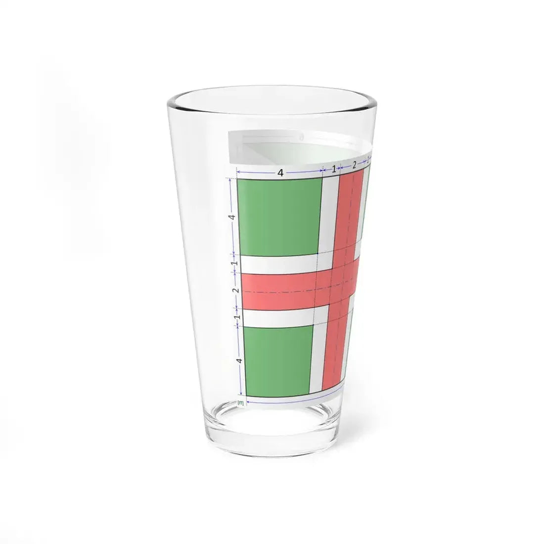 Proposed flag of Italy construction sheet (Italy) Pint Glass 16oz - Go Mug Yourself